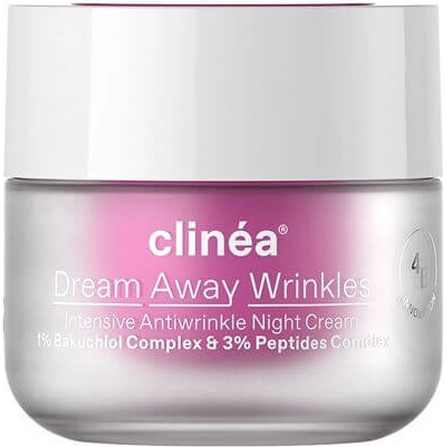 Clinea Dream Away Wrinkles Crema viso antietà per la notte con pantenolo e peptidi 50ml