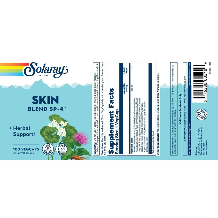 Skin Blend, 100 capsule, Solaray