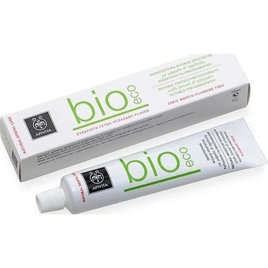 Apivita Bio-Eco Dentifrice sans fluor pour la gingivite, la plaque et les caries Fenouil et Propolis 75ml