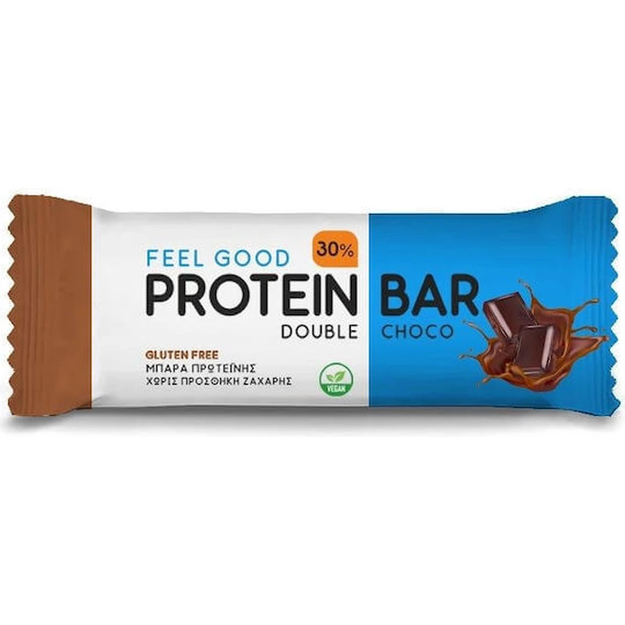 Feel Good Barrita Proteica con 30% de Proteínas y Sabor Doble Choco 60gr