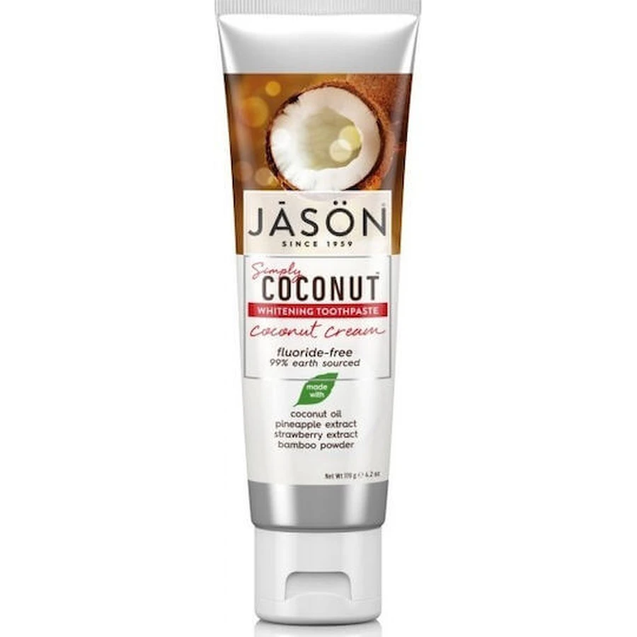 Jason Simply Coconut Soothing Pastă de dinți Fără fluor Nucă de cocos și mușețel 119gr