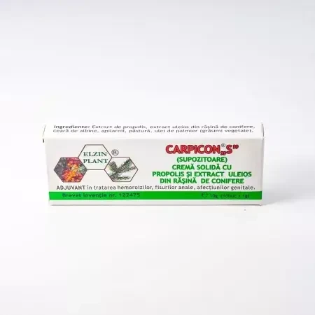 Suppositories Carpicon S, 10 pieces x 1 g, Elzin Plant
