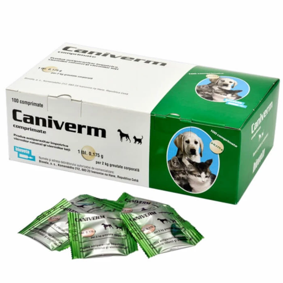 Caniverm 0,175 gr x 100 tbl (for cats and small dogs)