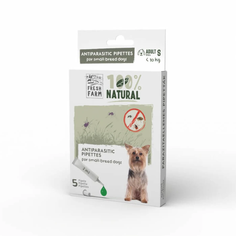 Fresh farm spot on antiparzitar pentru caini adulti S, 5x2ml, <10 kg