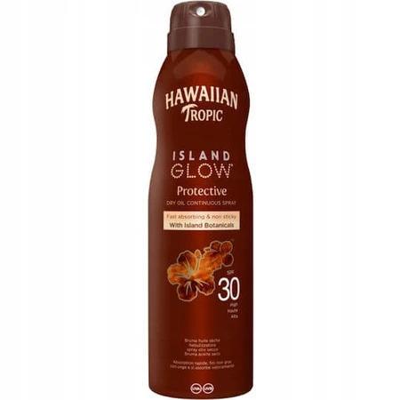 Hawaiian Tropic Island Glow Olio protettivo impermeabile per viso e corpo con SPF30 in spray 177ml