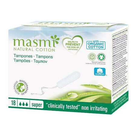 Tampoane interne din bumbac organic, 18 buc, Masmi