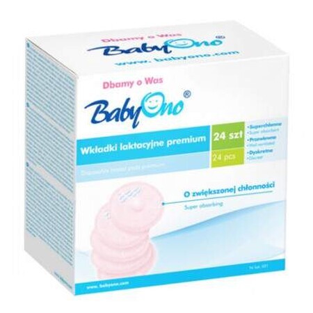 Tampoane pentru sân Premium, 24 bucăți, 031, Babyono