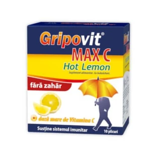 Gripovit Max C Hot Lemon sugar free, 10 sachets, Zdrovit