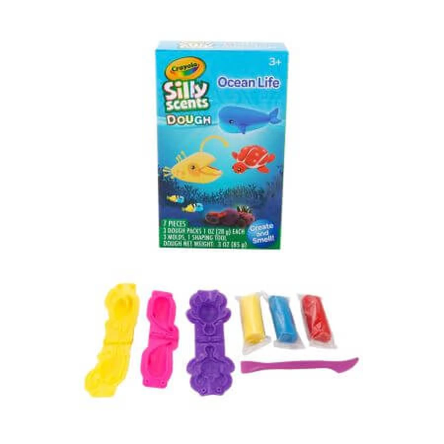 Set de plastilina y accesorios Silly Scent, Ocean Life, 3 años+, Crayola