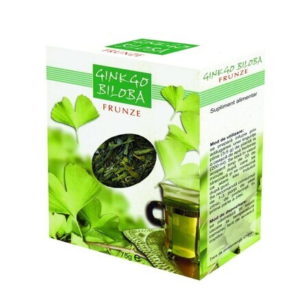 Ceai Ginkgo Biloba frunze, 75 g, Parapharm