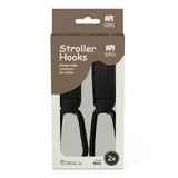 Universal eco-leather hooks for pram, Black, 2 pieces, Sipo