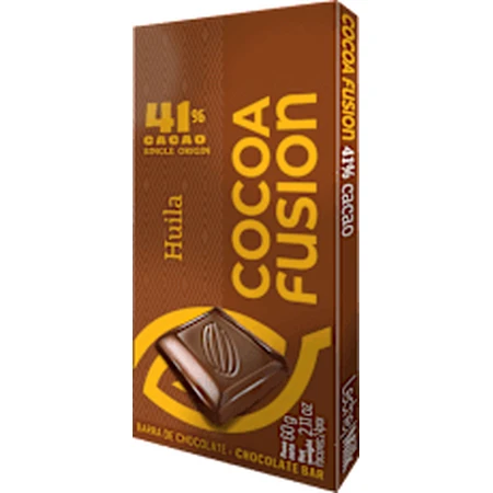 COCOA FUSION Huila Milk Chocolate 41% Cocoa, 60 g