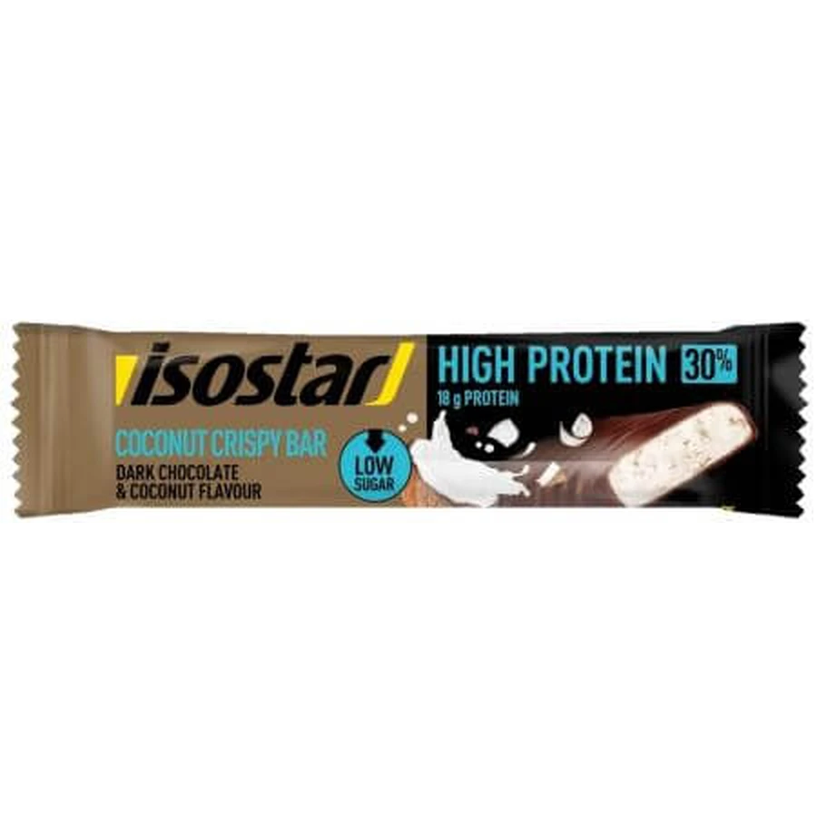 High Protein Coconut Coconut Crispy Dark Chocolate Protein Crispy, 55 g, Isostar
