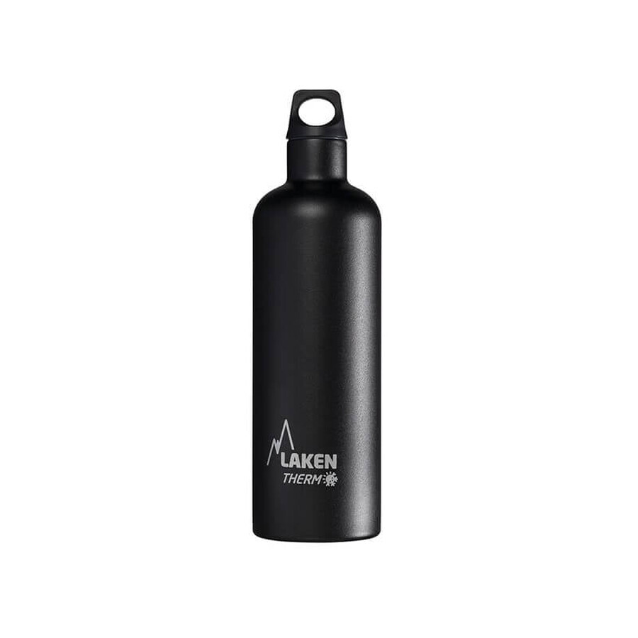 Termos din inox cu filet, Negru, 750ml, Laken