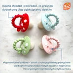 RaZbaby, dentition orthophonique, champignon, rouge et bleu, à partir de 3 mois, 2 pièces
