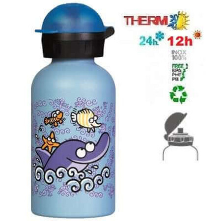 Termos Hit inox cu ventil Sport Delfinas, 350ml, Laken