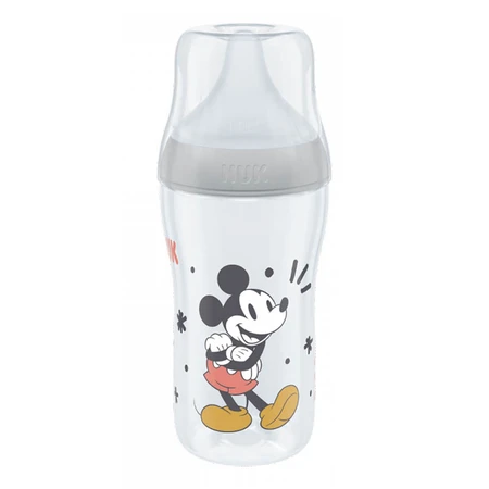 NUK Perfect Match, biberón anticólico con tetina de silicona, talla M, Mickey Mouse a partir de 3 meses, 260 ml