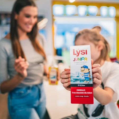 Lysi Junior Omega 3 IJslandse trance voor kinderen, mango-limoen smaak, 240 ml + gratis haakpakket