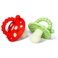 RaZbaby, dentier orthophonique, champignon, rouge et vert, à partir de 3 mois, 2 pièces