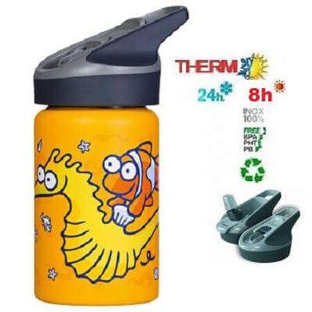 Termos inox cu capac automat Calut de Mare, 350ml, Laken