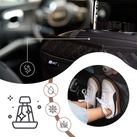 Sipo, protective mat for car seat against kicking, black, 1 piece