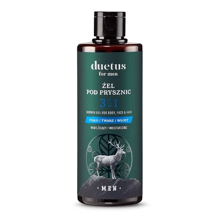 Duetus For Men Power Of Invictus set, gel de ducha, 300 ml + champú para el cabello, 300 ml + crema facial, 50 ml ENVASE DEFECTUADO