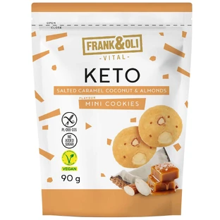 Frank&Oli Keto, mini koekjes, gezouten karamel, kokos en amandel, 90 g
