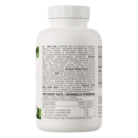 OstroVit Triple Zinc, zinc, 90 capsules