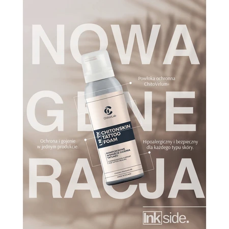 ChitonLab, ChitonSkin Tattoo Foam, beschermend schuim voor de verzorging van verse tatoeages, 85 ml