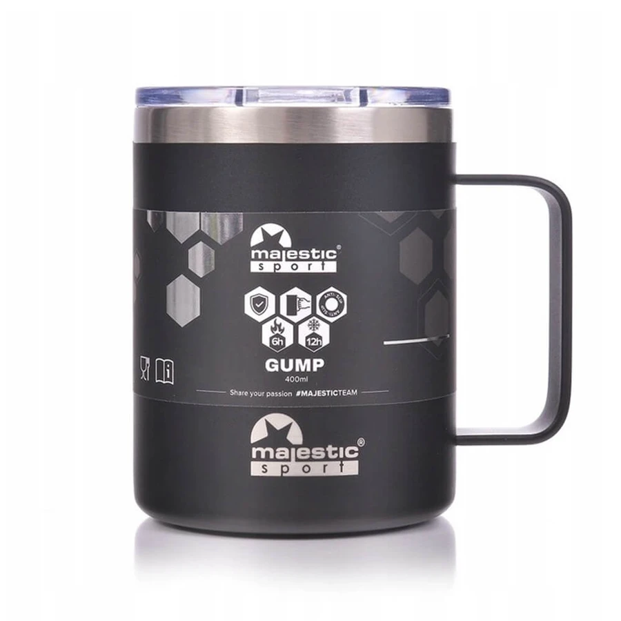 Majestic Sport Gump, thermische mok, zwart, 400 ml