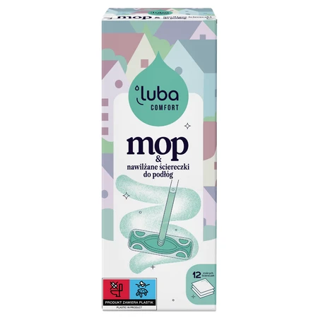 Luba Comfort Vloermop, mop + vochtige dweilen, 12 stuks