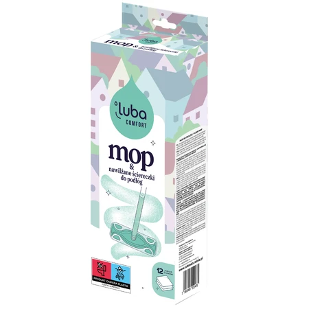 Luba Comfort Vloermop, mop + vochtige dweilen, 12 stuks
