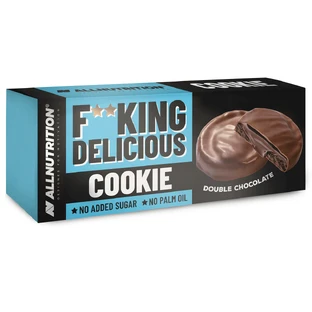 Allnutrition Fitking Delicious Cookie Double Chocolate, prăjituri brownie cu alge marine, fără zahăr adăugat, 128 g