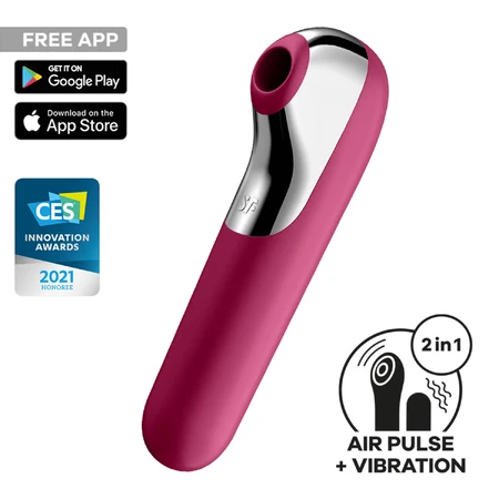 Satisfyer Dual Love Connect App, stimulator clitoridian fără contact, roșu