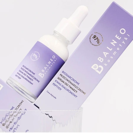 Balneokosmetics, ser facial antirid cu biosulfură și acid hialuronic, 30 ml