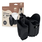 Sipo, universal cup and phone holder 2-in-1 for baby stroller, black, 1 piece