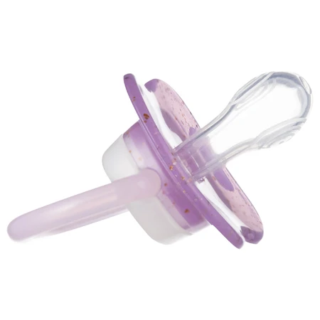 Canpol Babies, sucette, 6-18 mois, silicone, symétrique, Night Glow, violet et bleu, 2 pièces
