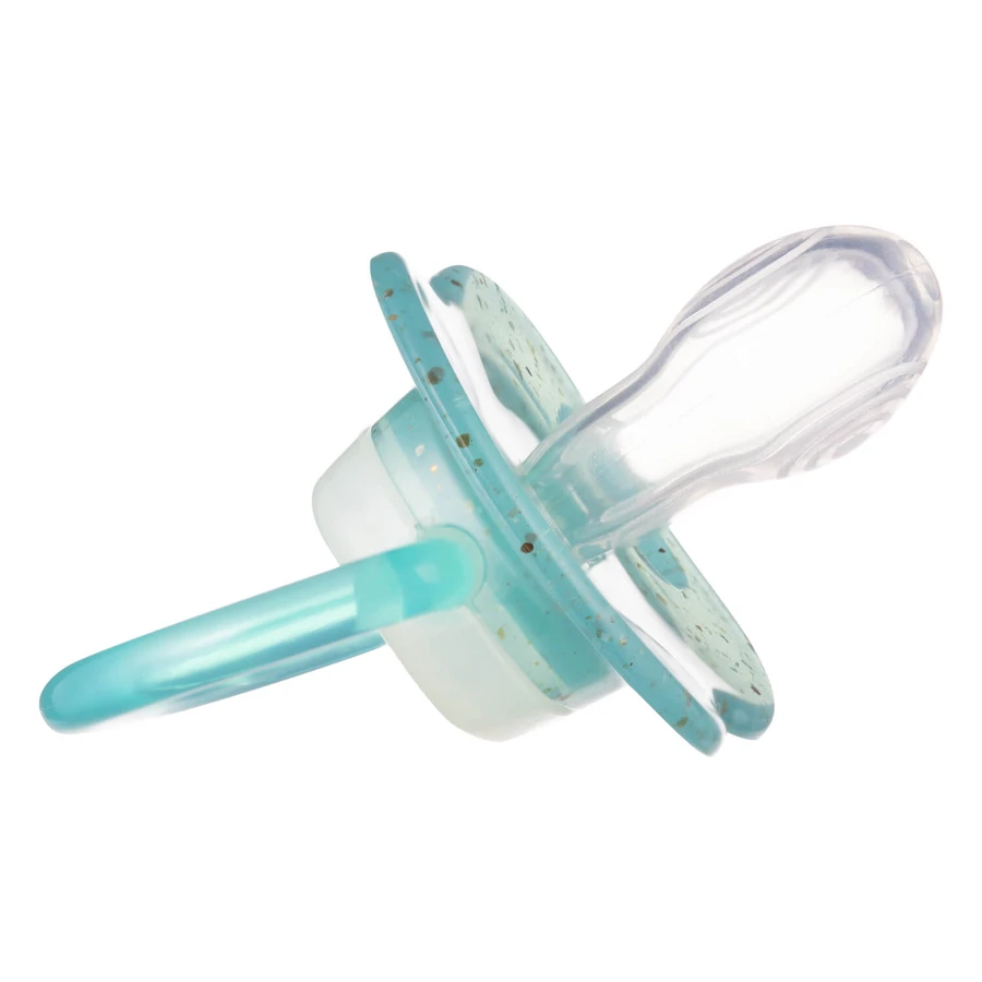 Canpol Babies, sucette, 6-18 mois, silicone, symétrique, Night Glow, violet et bleu, 2 pièces
