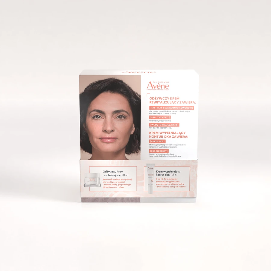 Coffret Avène, Les Essentiels, crème nourrissante revitalisante à la texture riche, 50 ml + Dermabsolu, crème de comblement du contour des yeux, 15 ml