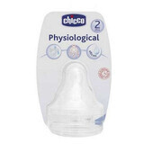 Tetină din silicon Physiologic, flux reglabil, +2 luni, 2 bucăți, 81627, Chicco