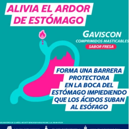 GAVISCON 24 COMPRIMIDOS MASTICABLES (SABOR FRESA)