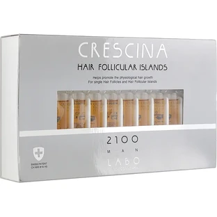 Complete treatment for advanced stages of hair loss and thinning in men Crescina Follicular Islands 2100, 10 + 10 ampoules, Labo