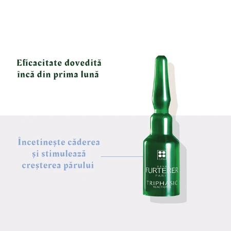 Hair Loss Treatment Triphasic Reactive, 12 vials x 5 ml, Rene Furterer