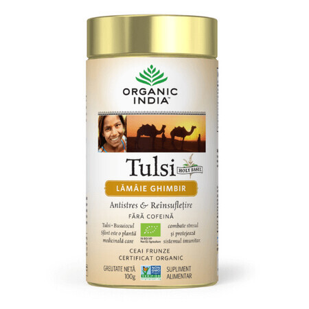 Tulsi Zitrone und Ingwer Tee, 100 g, Bio Indien