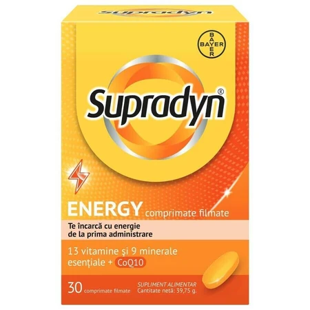Supradyn Energy, Multivitamins and Coenzyme Q10, 2x30 film-coated tablets, Bayer