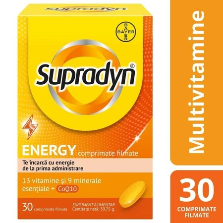 Supradyn Energy, Multivitamins and Coenzyme Q10, 2x30 film-coated tablets, Bayer