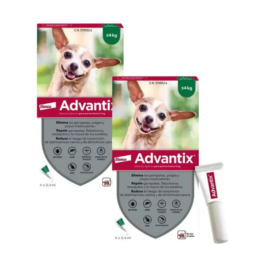 Advantix antiparasitäre Pipette für Hunde bis zu 4 kg, 8 Einheiten X 0.4 ml