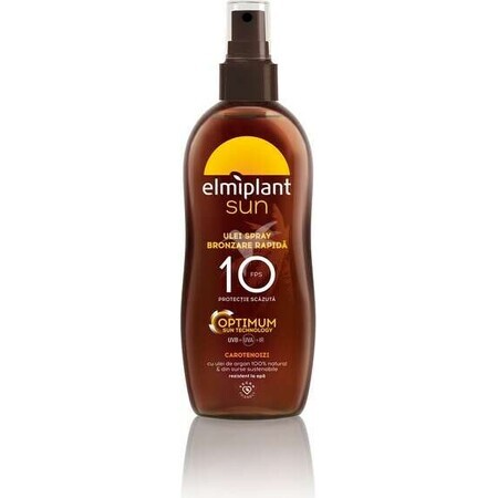 Ulei spray pentru bronzare rapidă SPF 10, 150 ml, Elmiplant