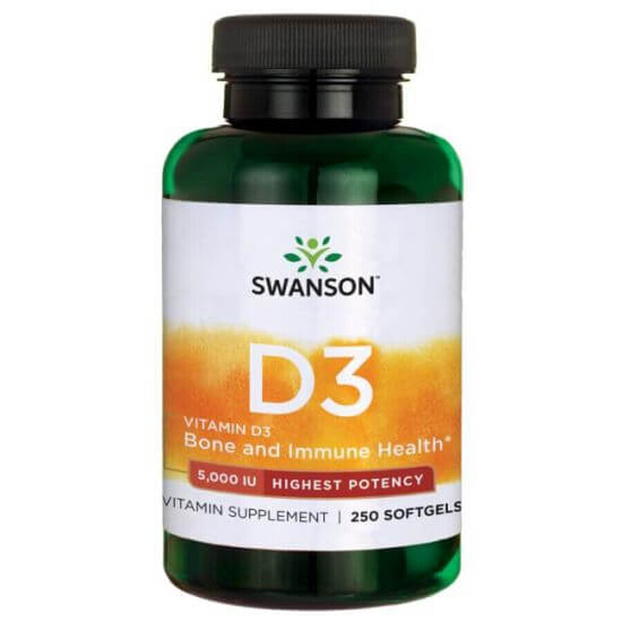 Vitamin D3 5000IU, 250 Kapseln, Swanson Bewertungen