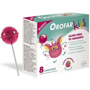 Orofar Kids Suikervrije Framboos Jeukende Keel Lolly's , 8 lolly's
